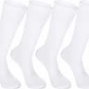 Lusofie 2 Pairs Knee High Socks, Cotton Seamless Socks, Over the Calf Sock for Sports Outfits