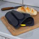 French Bread Hoagie Sub Roll Baking Pans 4-slot Mold, Non Stick Silicone Mould Tray for Baguette Sandwich Hot Dog Bun Loaf Food, Mini Tool Set for Homemade Household Restaurant Breakfast Dinner (Gray)