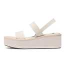 MeiLuSi White Platform Sandals Wedges for Women 2025 Walking Sandals Spring Summer Platform Casual Shoes Slip On size 7.5