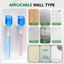 4 Pcs Toothbrush Holders Wall Mounted, Single Slot Design, Shower Self Adhesive Wall Mounted Toothbrush Holder with Cover, Waterproof and Dustproof, Suitable for Bathroom, Family, Travel (Blue)