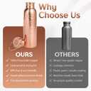 Handcrafted 100% Ayurvedic Pure Copper Water Bottle with Lid for Drinking 34oz Durable Leakproof, BPA-Free Copper Water Flask with Hammered Finish & Travel Friendly Design for Gym Office Home Travel