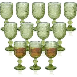 3oz Cordial Glasses Set of 12, Green Shot Glass With Stem,Tequila Shot Glasses Sherry Glasses, Aperitif Glasses for Brandy,Wedding Party and Bars,Dishwasher Safe