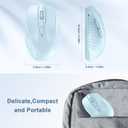 TECKNET Wireless Mouse, 2.4G Ergonomic Optical Mouse, Computer Mouse for Laptop, PC, Computer, Chromebook, Notebook, 6 Buttons, 24 Months Battery Life, 2600 DPI, 5 Adjustment Levels - Lightblue