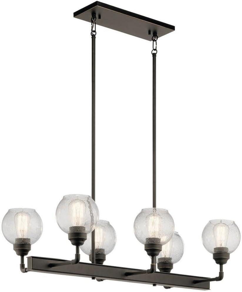Kichler 43994OZ Six Light Linear Chandelier, Medium