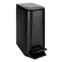 TIPGO Slim Bathroom Trash Can with Lid Soft Close, Step Pedal, 6 Liter / 1.6 Gallon Stainless Steel Trash Bin, Small Garbage Cans for Bedroom, Office, Kitchen (Matte Black)
