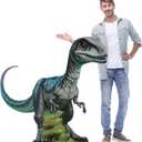Colingmill 4 ft Life Size Velociraptor Dinosaur Cardboard Standup Cutout Jurassic Birthday Party Decoration Photo Prop PVC Cutout Dinosaur Theme Party Photo Prop for Animal Jurassic Theme Supply