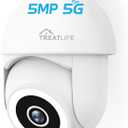 TREATLIFE 5MP Ultra HD 2.4G/5G WiFi Security Camera Outdoor Wired, Cameras for Home Security, Spotlight/Siren, AI Motion Detection, Color Night Vision, 2-Way Audio, Works with Alexa, Google Home, App