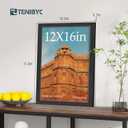 12x16 Picture Frames Set - 3 Pack - Black Solid Wood Poster Frame - Tempered Glass - Exclusive Woodgrain - Rooms, Offices, Gallery, Studio, and Hallway, Wall Display Decor