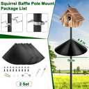 Squirrel Baffles for Protecting Outdoor Bird Feeder Pole and Bird Houses, Pole Mount Squirrel Proof Guard Stopper for Bird Pole-(Black, 16 inch,2 Packs)