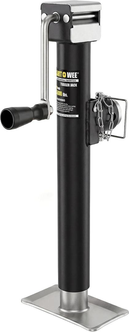5000lbs Weld On Pipe Mount Swivel Trailer Jack, 15" Vertical Travel Trailer Jack for RV, Horse, Utility, Camping and Yacht Trailers