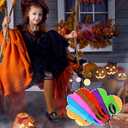 Suhine 12 Pcs Halloween Crayon Socks Bulk Funny Rainbow Thigh High Socks Crayon Group Family Costumes Colorful Striped High Neon Stockings for Adults Women Men