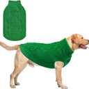 SCENEREAL Knitted Dog Sweater for Large Medium Small Dogs, Cat Dog Winter Coat Warm Sweatershirts Outfits, Classic Pet Clothes with Leash Hole, Soft Pet Knitwear Apparel for Girls Boys, Green XL (X-Large(Back Length 24in))