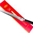 Smoke Kitchen 12" Brisket Slicing Knife – VG-10 Steel, Granton Edge, Full Tang, G10 Handle – BBQ Meat Carving Knife for Brisket, Turkey, Ham, Ribs, and Roasts