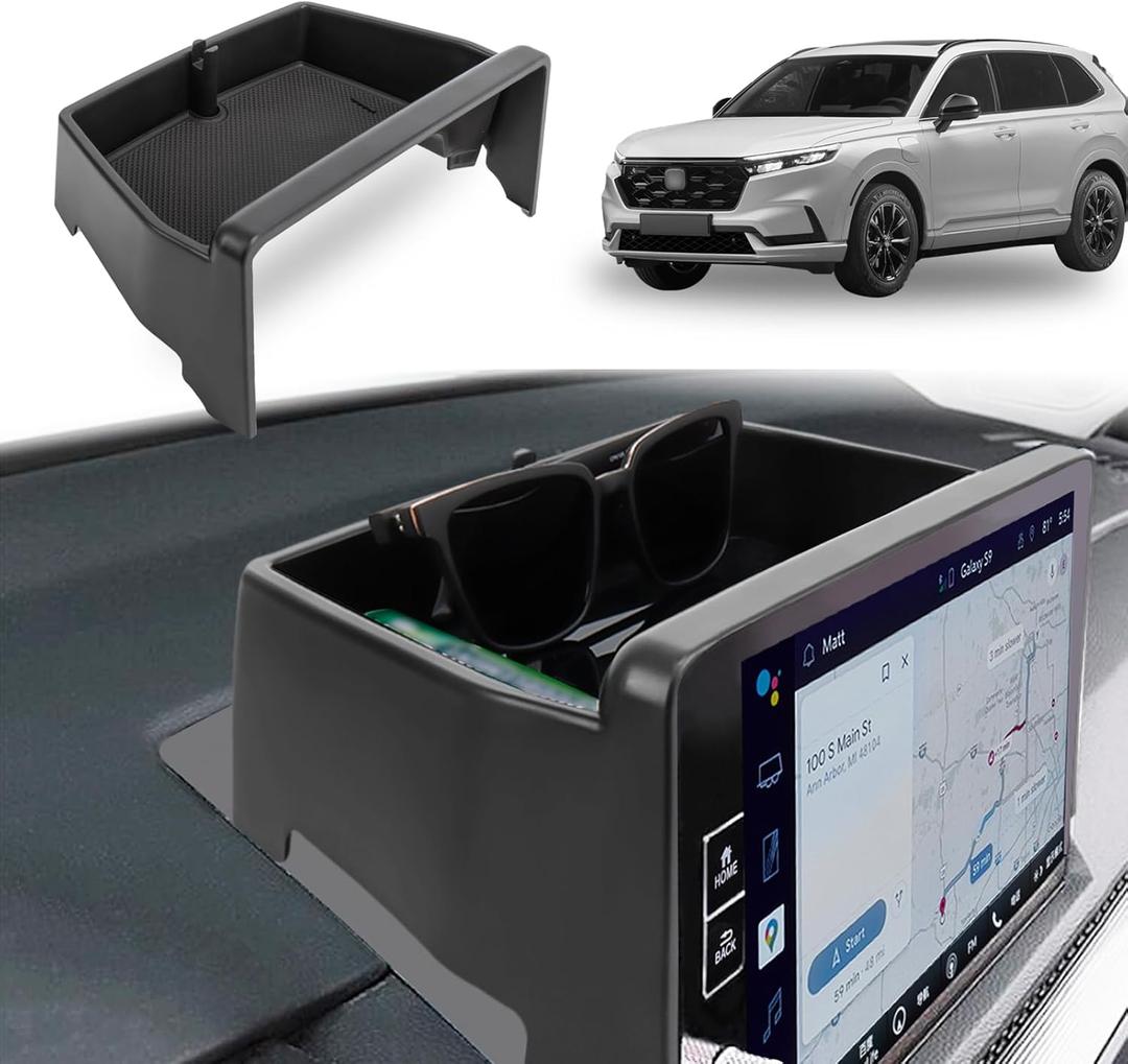 Center Console Organizer Compatible with 2023 2024 2025 Honda CRV EX-L/Sport-L Hybrid Dashboard Tray Interior Insert Accessories Behind Screen Black