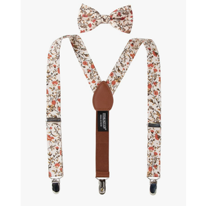 Spring Notion Boys' Cotton Floral Suspenders and Bow Tie For Kids Toddlers Infants