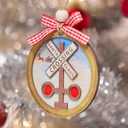 3 x Santa Claus Crossing Christmas Ornament  Wooden Railroad Crossing Sign Ornament with Santa Sleigh  Fun Novelty Holiday Tree Decoration Gift O112