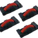 Savadicar 4 x Roll Bar Grab Handles Grip Handle for Jeep Wrangler CJ YJ TJ JK JKU JL JLU & Gladiator JT 1955-2023, Interior Accessories, Black & Red