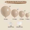 Nude Beige Double Stuffed Balloons Different Size 115Pcs 5/10/12/18" Tan Apricot Nude Balloon Arch Garland kit for Boho Birthday Baby Shower Bridal Shower Gender Reveal Bear Neutral Party