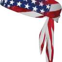 Sports Tie Headband Bandana Running Athletic Sweat Band Elastic Adjustable Sport Head Tie for Men Women Head Ties Ninja Tie Headbands Tennis Sweatbands Soccer Basketball Teams Running Head Band (Usa Flag)