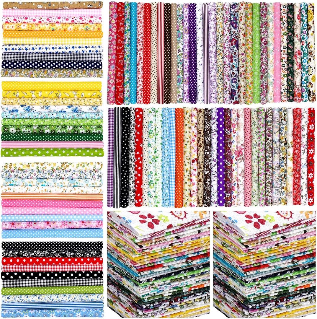 Ganeen 800 Pcs 4 x 4 Inch Cotton Fabric Squares Pre Cut Quilting Squares Printed Floral Patchwork Fabric Bundles for DIY Craft Sewing Clothing Accessory(Assorted)
