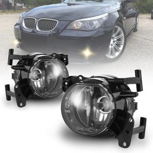 Fog Lights Compatible with BMW 5 Series (E60 E61, 525i 525xi 528i 528xi 530i 530xi 535i 535xi 545i 550i), All For M Pack/Tech Sport Package Bumper Only, 2004-2010, Fog Lamps (OE Replacement)