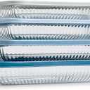 COOK WITH COLOR 8-Piece Deep Glass Baking Dish Set with Plastic Lids  Casserole and Food Storage Containers for Lasagna, Leftovers  Freezer-to-Oven, Microwave & Dishwasher Safe, Fluted Blue