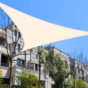 Garden EXPERT 16'x16'x23' Sun Shade Sail Right Triangle Canopy Shade Cover for Patio Garden Outdoor Backyard, Cream