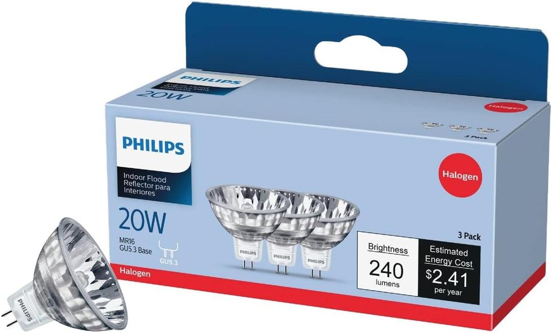 Philips 415687 Indoor Flood 20-Watt MR16 12-Volt Light Bulb, Pack of 2