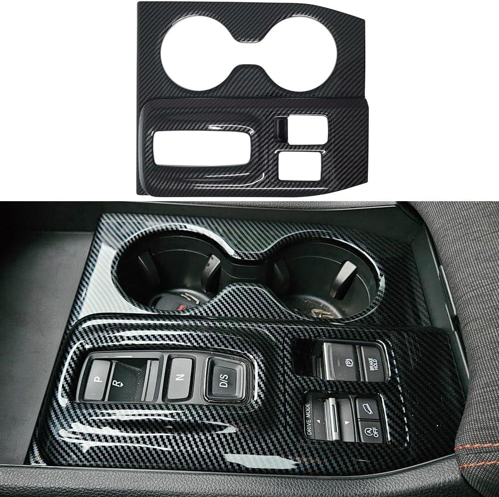 Kolya Carbon Style Interior Center Console Gear Shift Panel Cover Cup Holder Frame Trim for Honda Pilot Accessories 2023 2024 2025