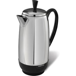 Farberware 12 Cup Electric Coffee Percolator, Coffee Maker with Stainless Steel Basket, Automatic Keep Warm, No-Drip Spout (12-Cup)