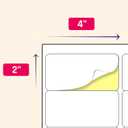 (2" x 4") 200 Sheets, Printable White Sticker Labels, Laser/Inkjet Printing - Matte, 10 per Page