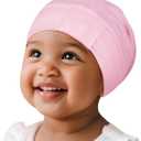 Fittia Baby Bonnet for 0-6 Months, Silky Satin Bonnet for Sleeping, Smooth for No Frizzy Hair, Adjustable for Non-Slip (Pink)