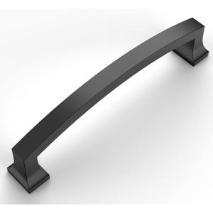 Amerdeco 10 Pack Matte Black 5 Inch(128mm) Hole Centers Kitchen Cabinet Pulls Cabinet Hardware Kitchen Handles for Cabinets Cupboard Handles Drawer Pulls ZH0009MB