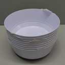 Hioasis 8 Pack Plastic Serving Bowls 128oz White Plastic Bowls Heavy Duty Disposable Serving Bowls for Party Snack & Salad & Candy & Bar Buffet