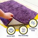 Muddy Mat® | Super Water Absorbent Door Mat Indoor, Microfiber Quick Dry Chenille Entryway Rug, Slip Resistant Front Door Mat, Indoor Mats for Entryway, Machine Washable Pet Rug, Purple 48"x72"