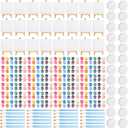 Qilery 24 Set 4 x 4 Inch Mini Canvas Panels and Easel Painting Kit, 12 Colors Acrylic Strips Brush Palettes, Art Painting Kits for Artists Beginners Oil Acrylic Craft Party Favors