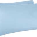 Amazon Basics 400 Thread Count 100% Cotton Pillow Cases, Sateen Weave, King Size, 40" x 20", Smoke Blue, Set of 2