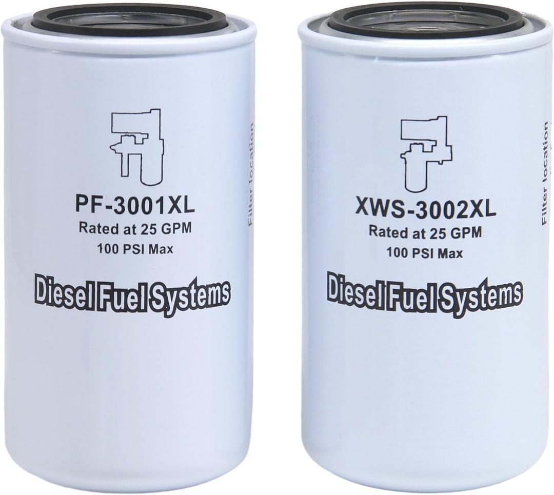 XWS-3002XL / PF-3001XL Extreme Water Separator & Fuel Filter Kit Compatible with FASS Titanium Signature Series Particulate Diesel Fuel Pump