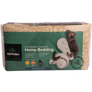 All Walks 18.5 Liter 100% Natural Hemp Bedding - Odor Control, Dust-Free, Chemical-Free, for Chicken Coops, Hamsters, Rabbits & Small Animals, Biodegradable, Made in USA, Highly Absorbent