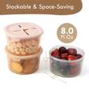 Moonkie Silicone Snack Containers for Kids and Toddlers | 8 oz Baby Food Containers with Airtight Lids and A Snack Lid | Baby Food Jars | BPA Free | Freezer & Dishwasher Safe | 6 Pack
