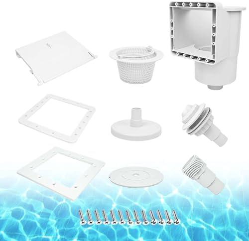 ZAIGANMA Above Ground Pool Skimmer, ABS Standard Thru-Wall Skimmer with Accessory Kit, Swimming Pool Skimmer, Opening Width 6 Inches Fits for All Standard Pool Wall, Replace #SP1091LX, 8940,45-400