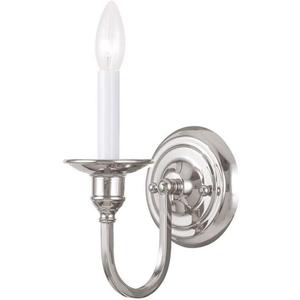 Livex Lighting 5141-35 Cranford 1-Light Wall Sconce, Polished Nickel