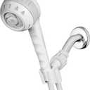 Waterpik Cabezal de ducha de masaje original con manguera de 5 pies, incluye aerosoles de masaje y 6 modos, fcil instalacin de bricolaje, 1.8 GPM, blanco, SM-651E
