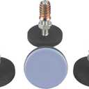 Furniture Leveler PTFE(Teflon) Bottom(50mm Large Base),Thread Shank(3/8-16) Adjust Pads,Table/Chair/Cabinet/Sofa Medium Adjustable Legs Leveling,Nuts Installation and Floor Protection(4 Pack)