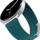 Sport Silicone Band Compatible with Samsung Galaxy Watch 8 Band 40mm 44mm/Galaxy Watch 8 Classic 46mm(2025), Soft Silicone Replacement Strap with Magnetic Buckle for Galaxy Watch 8 Women Men (Deep Green Band + Silver Buckle)