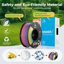 Creality 3D Printer Filament, Rainbow PLA+ Filament 1.75mm, Multicolor PLA Plus Strong Toughness Dimensional Accuracy +/- 0.03mm, PLA Pro for Most 3D Printer, 1KG Spool(2.2lbs)