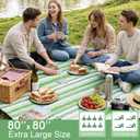 2 in 1 Tote Picnic Blanket Waterproof Outdoor Camping Mat,Large Capacity Beach Blanket 80''x80'' 7Layers Easy to Foldable and Carry.