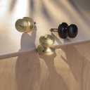 2 Pack Gold Door Knobs,Interior Door Knob with Lock,Coastal Style Satin Brass Door knob for Privacy and Bedroom