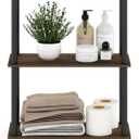 Furinno TURN-N-TUBE Storage Shelves, 3-Tier Book Shelf, Corner Shelf, Toolless Open Shelves, for Organization and Storage, Living Room, Garage, Home Office, Columbia Walnut, 3-Tier Round Tube