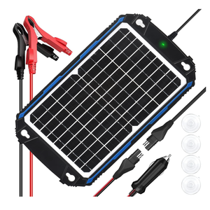 SUNER POWER Waterproof 12W 12V Solar Battery Charger & Maintainer Pro, Builtin UltraSmart MPPT Charge Controller, 12 Volt Solar Panel Trickle Charging Kits for Car Automotive Boat Marine RV Trailer